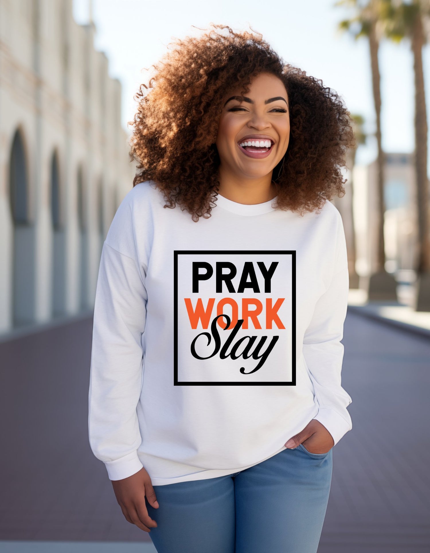 Pray work slay sweatshirt collection